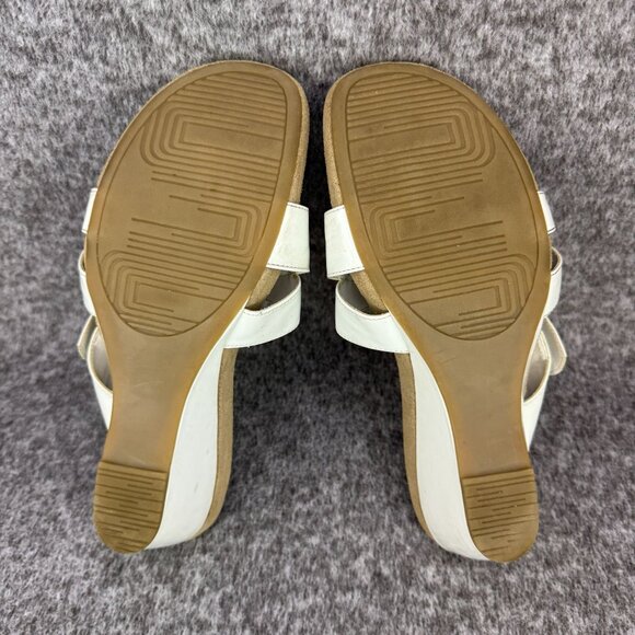 ✅Mossimo Paige Womens 9 White Strappy Thong Wedge Sandals All Man-Made Materials - Picture 2 of 12